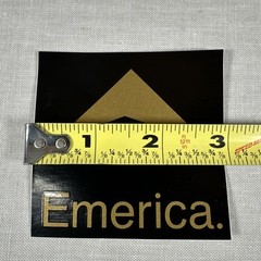 Vintage Emerica Black/Gold Block Skateboarding Sticker 3″ x 3″