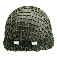 WW2 US M1 Helmet Steel Field Green with Net Cover Eye Belt Large,