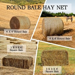 NizHome Large Round Bale Hay Net, Knotless Nets for Horses 4*4FT, black