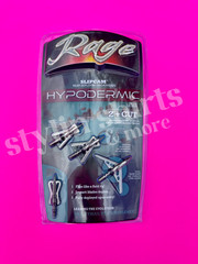 1 pack RAGE Slipcam PRACTICE POINT HYPODERMIC 2″ cut 2 blade broadhead 100 grain