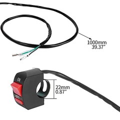 7/8″ 22mm Handle Bar Kill Switch, Kill On Off Male and Female Plug(1000mm wire)