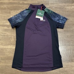 Horseware New Aveen short sleeve quarter zip shirt Elderberry XL $69 purple F4
