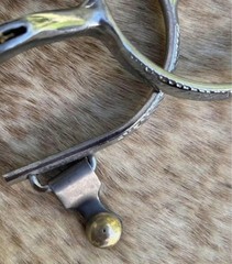Pair Adult Western Spurs Embossed Design Brass Rowels