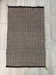 Vintage Wool Twill Weave Double Saddle Blanket | Geometric Southwestern Navajo