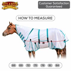 HILASON Fly Sheet for Horses Summer Mesh UV Protection Turquoise