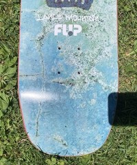 New Flip Lance Mountain Vato Pool Shaped Skateboard Deck 9 Blue Plaster Crusty