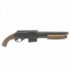 Airsoft Shotgun M47C Tactical Pump Action Rifle 320 FPS Saw Off Buttstock Wood