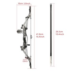 Adjustable 5.9″-16.4″ Archery Compound Bow Set for RH/LH – Hunting & Practice