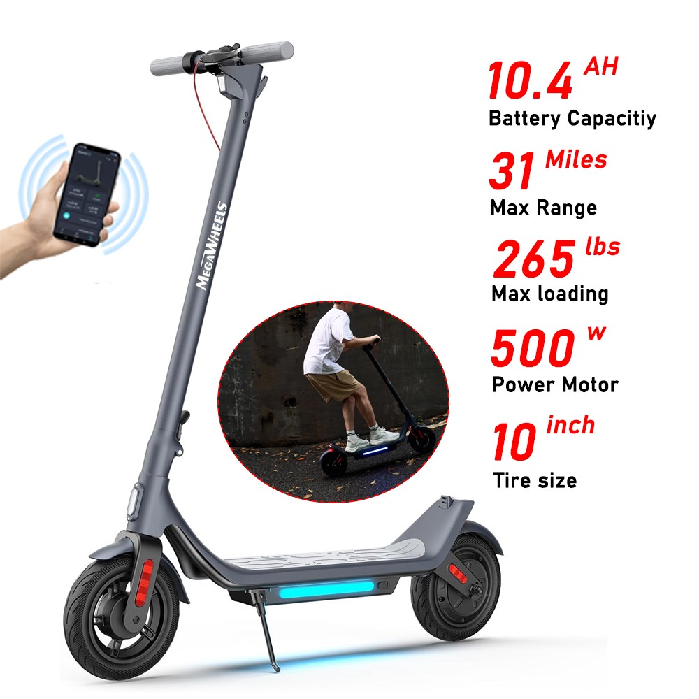 LEQISMART A6L MAX E-Scooter 10″ 500W Motor 25km/h 31 Miles Long Range Adult