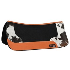 C-808A Hilason Western Gel Wool Felt Horse Saddle Pad Cowhide Hair On Leather