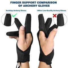 Archery Shooting Gloves Three Finger Leather Protector for Hunting Practice