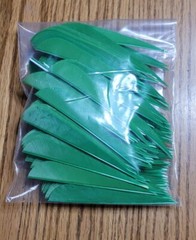 5 inch Feathers Right Wing Parabolic Cut 100 pack Green