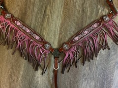 Tough 1 Beaded Pink Breast Collar Pony Size