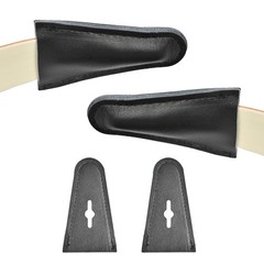 KURUGEILI 2pcs Archery Recurve Bow Limb Protector Leather Tip Guard Black