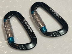 2 Kobra Tech Aluminum Carabiner 3″ D Shape, Loading Capacity 12 KN (2698 lb.)