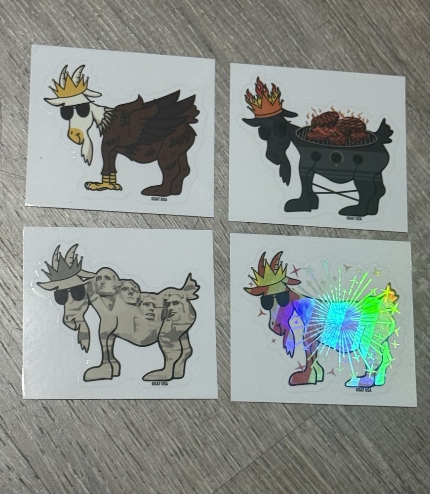GOAT USA Stickers – 4 PACK – FREE SHIPPING!