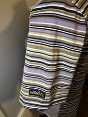 Kerrits Breeze Ice Fil Short Sleeve Shirt Stripped Women Size Large