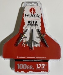 Swhacker Broadheads #219 Crossbow 2 Blade 100 Grain – 1.75” Cut Bowhunter New!