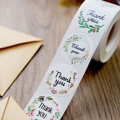 500 Self Adhesive 1.5″ Round Floral Thank You STICKERS Labels DIY Crafts Favors