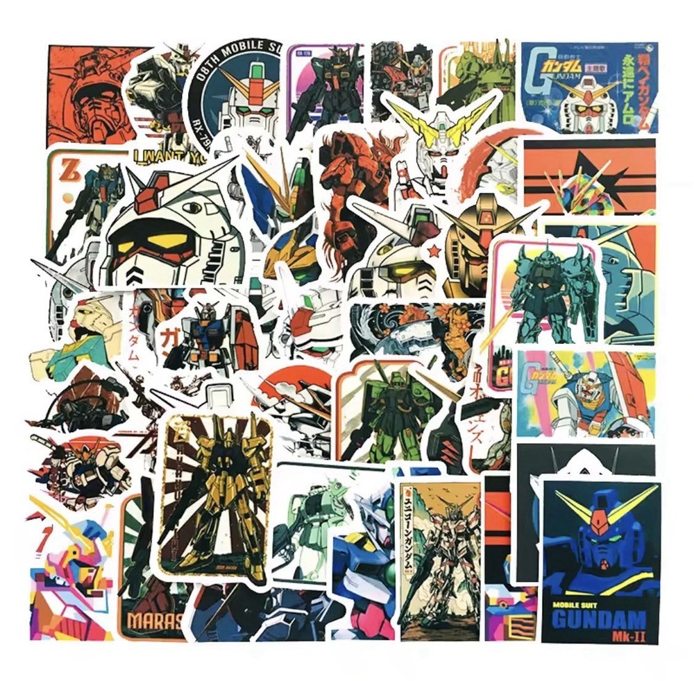 25 Piece Mix Lot 2” Mecha Robot Anime Sticker Pack – Retro Japan Decals Slaps