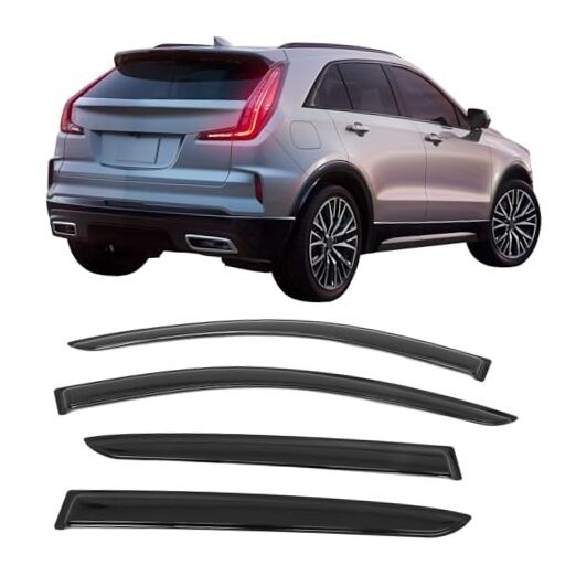 Tape on Window Visors Compatible with 2019-2025 Cadillac XT4, Smoke/Tinted