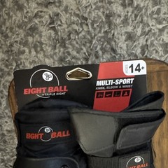 Eight Ball Multi-Sport Protective Gear 3-Pack Knee Elbow Wrist Pads Black New