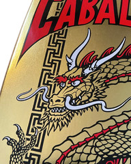 RARE SIGNED Steve Caballero Powell Peralta Skateboard Deck Chinese Dragon Gold