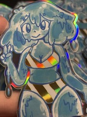 Slime Girl STICKER Holographic Glossy Monster Girl – ACEO sized – by PopcatArt