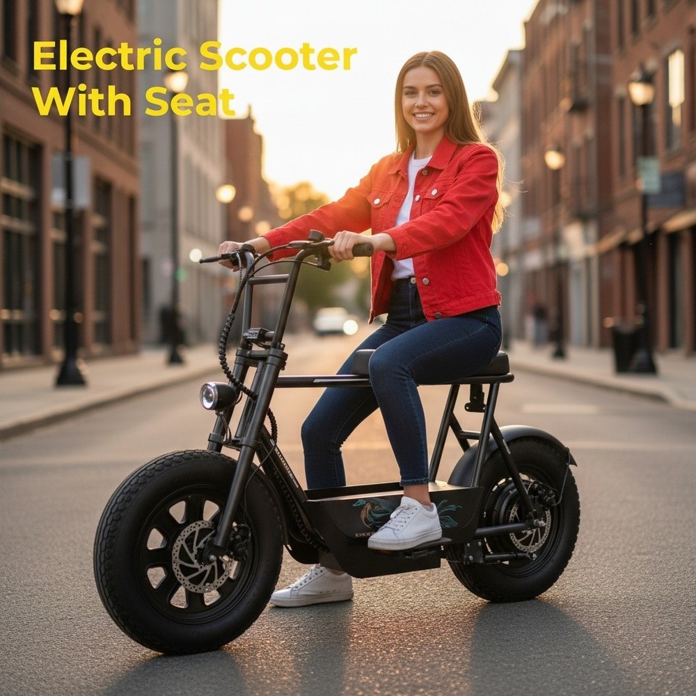 Foldable Electric Motorcycle for Daily Commute, Peak 1200W Electric Scooter with