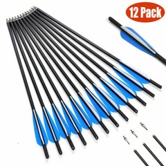 12X Carbon Crossbow Bolts 20in OD8.8MM Half Moon Nock for Archery Hunting Target