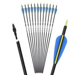 Mixed Carbon Arrow 30″ Archery Targeting Hunting Practice Arrows Power Shooting