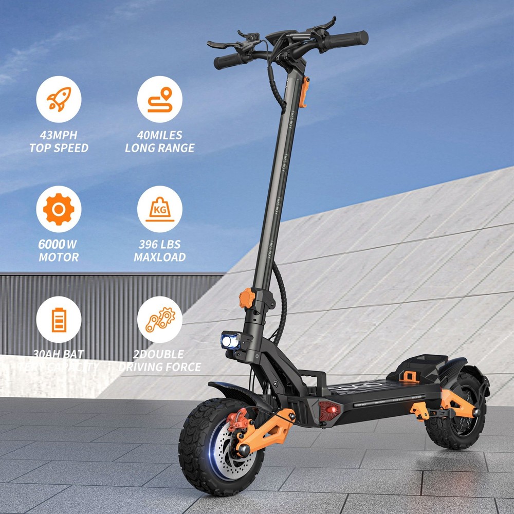 Best-selling Off-Road Electric Scooter 6000W High Power 43mile Ultra Long Range！