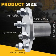 4 Lug 1″ Live Axle Adapter Hub for Go Kart Cart ATV Quad Trailer – 4″ x 4″