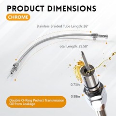 Upgraded Chrome 700R4 4L60E 4L80E Transmission Dipstick, Flexible Firewall