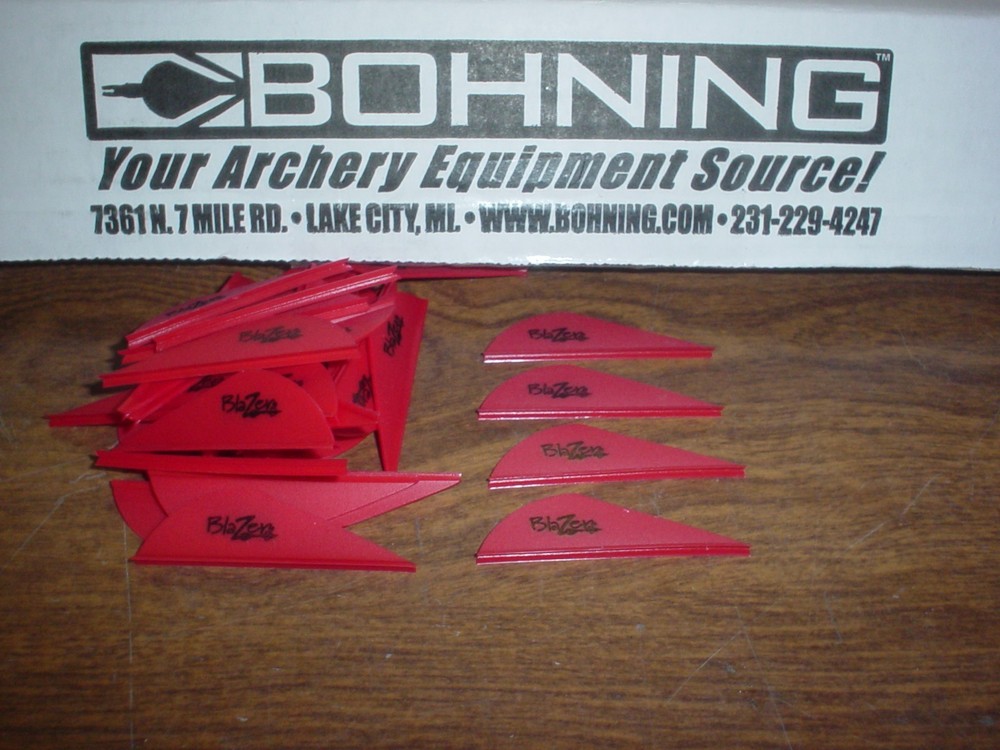 36 Red Bohning 2″ Blazer Vanes Pack! archery arrow fletching