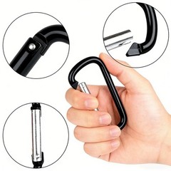10-200 Pack Aluminum Carabiner D Shape Spring Clip Snap Key Hook Keychain Buckle