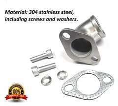 Stainless steel elbow exhaust port : Predator 301, 420. Honda GX 240, 270, 390.