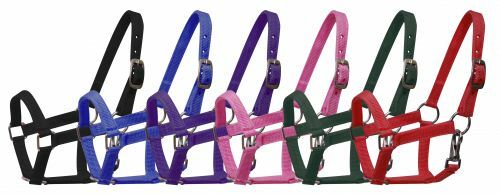 BLACK GREEN PINK PURPLE RED Nylon Adj Halter w Clip MINI Horse or PONY 5946