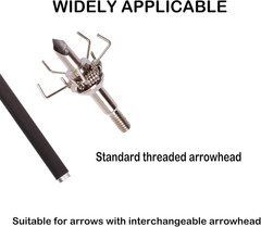 12cs 100 Grain Archery Broadheads 2″ Dia Expandable Hunting Arrowhead w/2 Blade