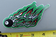 Low Card Skateboards Punk Pool Eight Ball Green Red Z83B Skateboarding STICKER