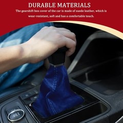 Car Shift Boot Cover, Stick Shift Cover, Suede Leather Manual Dark Blue