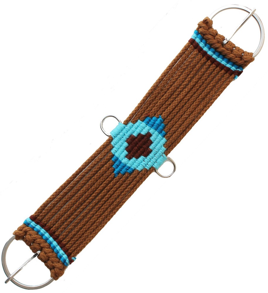 Horse Western Saddle Tack 17 Strand Brown Cotton Acrylic Aztec Cinch Girth 9799