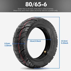 80/65-6 Tire & Inner Tube Electric Scooter 10 Inch Thick Pneumatic E-Bike Tyres