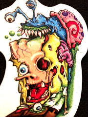 SPONGEBOB STICKER “ITS OVER SPONGE BOB” 2 3/4 X 3 1/2″ GLOSSY