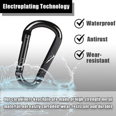 4 PCS Carabiner Clip, 860 Lbs-3″ Iron Heavy Duty Carabiner, Multi Purpose D S…