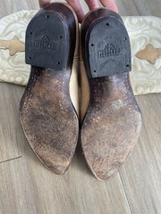 Pistolero Beige Ostrich Leather Western Cowboy Boots Men’s 8.5D