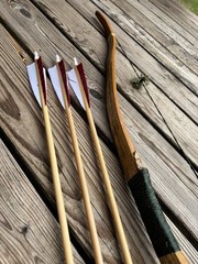 Sinew backed Osage Recurve Bow 54in 48 pounds at 25” Draw right handed w/ Arrows