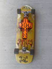 Dogtown Skates Complete Skateboard Yellow/Orange/Black Cross Skull Graphic