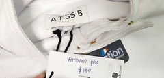 A TISS B- New, Amazon short sleeve shirt, white, Medium, MSRP $199