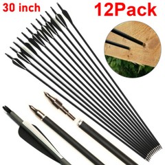 12Pcs 30 Inch Carbon Arrows SP500 OD 7.8mm Archery For Compound/Recurve Bow Hunt